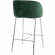Fran Pleated Waves Counter Stool in Chrome & Green Velvet (Set of 2)